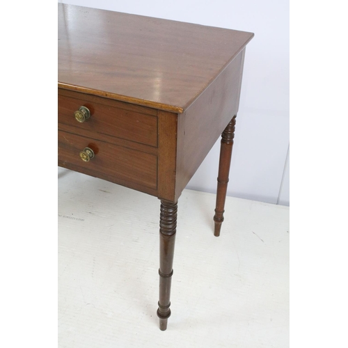 726 - Early 20th century mahogany table, the lid lifts to reveal a butler's lift out tray and storage belo... 