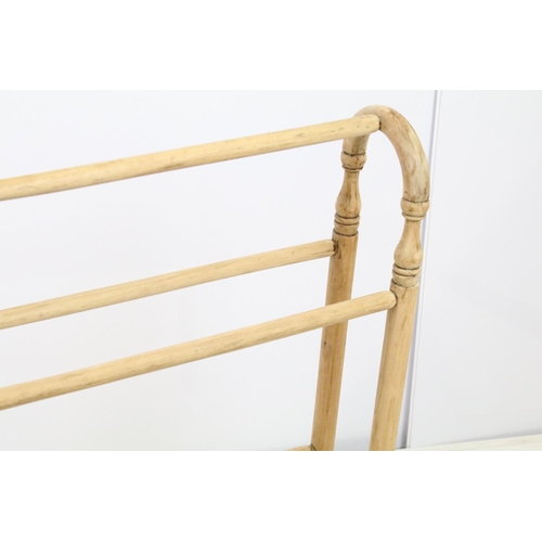 756 - Late 19th / early 20th century pine towel rail, 67cm long x 78cm high