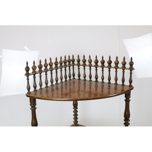 759 - Early 20th century mahogany five tier whatnot, with turned supported and galleried top, 136cm high x... 