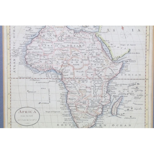 124 - Map of Africa from the beft Authorities, hand-coloured engraving, 19 x 23.5cm, label verso 'Guarante... 