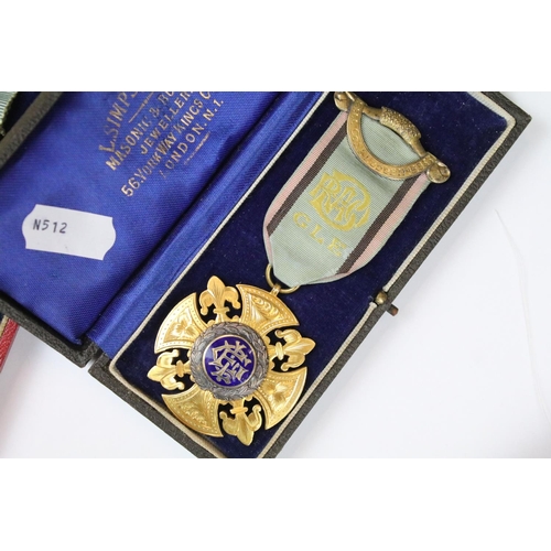 293 - A selection of R.A.O.B. medals / jewels to include silver example together with a full size M.B.E. m... 