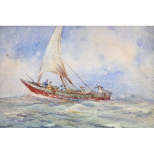 295 - Early 20th century watercolour signed on reverse, Dhao Arabian sea, hay 1915 for Ruland possibly pai... 