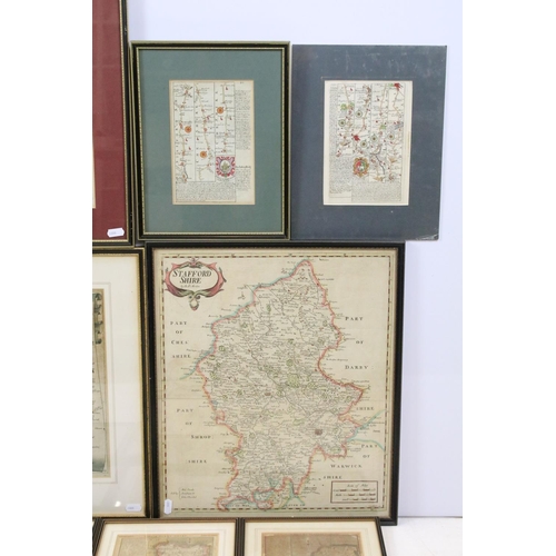 583 - Collection of maps, to include: John Ogilby, The Continuation of the Road from London to Holyhead, h... 