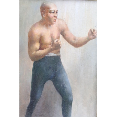 594 - Oil painting portrait of American Boxer John Arthur Johnson (1878 - 1946), Johnson was nicknamed ' G... 