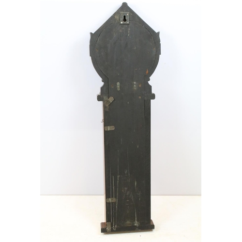 733 - Admiral Fitzroy's Royal Polytechnic Barometer, oak cased, Joseph Davis & Co, London, 103cm high