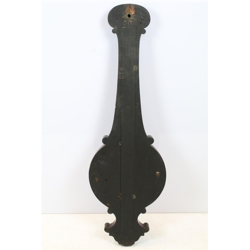 736 - Late Victorian carved rosewood barometer, with thermometer, inscribed G Kegele, London, 102cm high