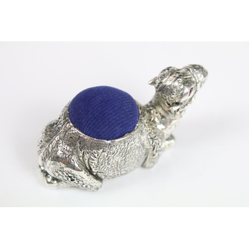 301 - Silver plated camel pincushion