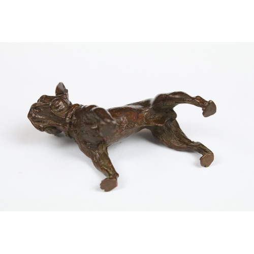 312 - An ornamental bronze figure of a French Bulldog.