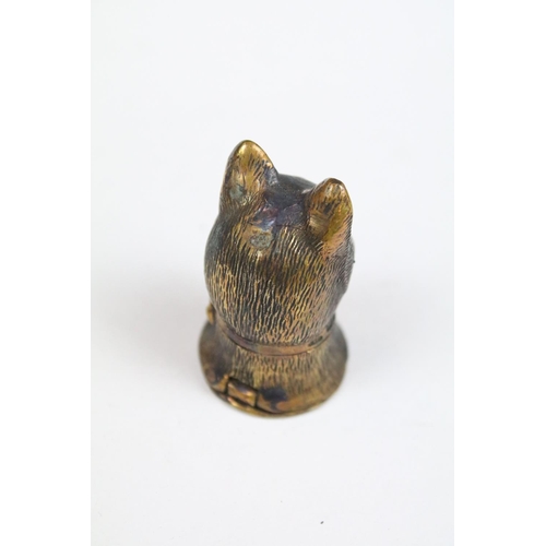 322 - Brass cased cat vesta