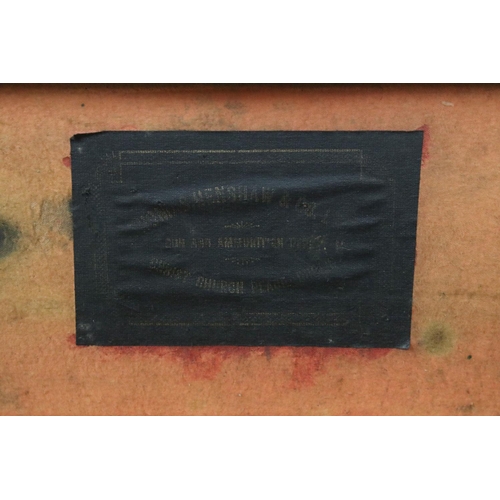 449 - Canvas shotgun case by Thomas Henshaw & Company, Christ Church Place, with owners card attached, app... 