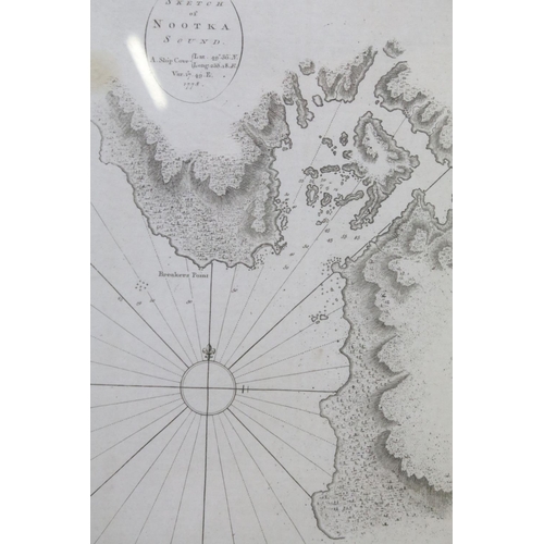 541 - 18th century, a group of original topographical engravings to include: West Coast of America, New Ca... 