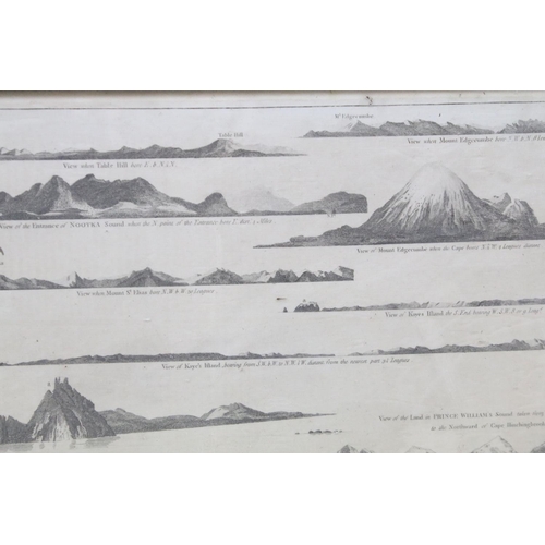 541 - 18th century, a group of original topographical engravings to include: West Coast of America, New Ca... 