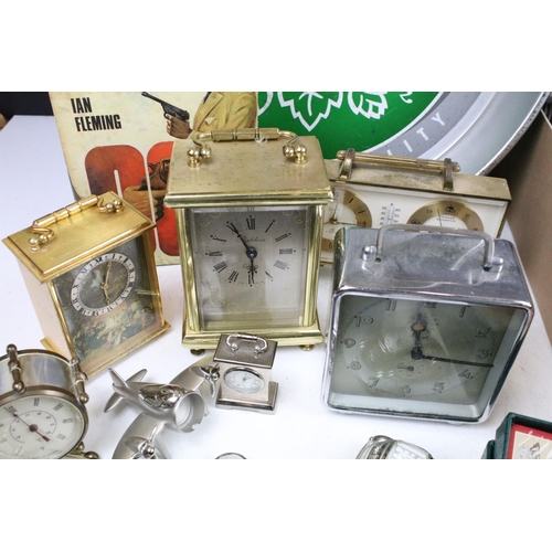 356 - A group of mixed collectables to include playing cards, antique padlocks, clocks, pocket watch....et... 