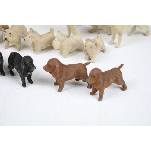 365 - Vintage C 1940/50's Barret & Sons lead and felt covered dogs of various breeds (29 in total)