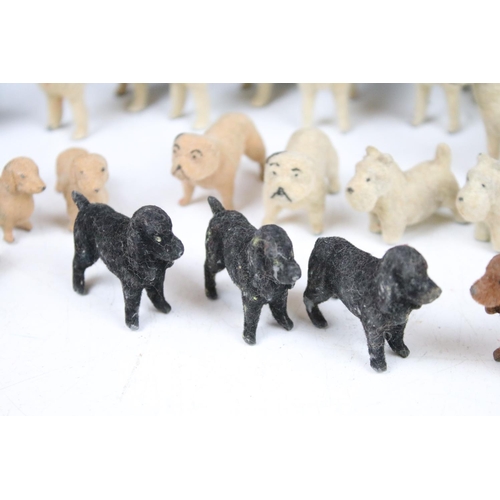 365 - Vintage C 1940/50's Barret & Sons lead and felt covered dogs of various breeds (29 in total)