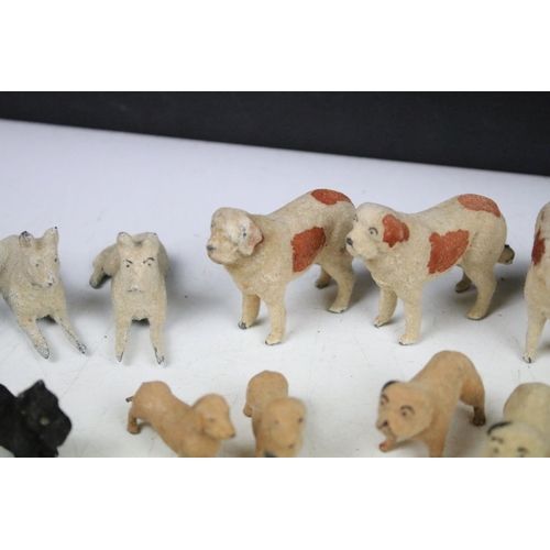 365 - Vintage C 1940/50's Barret & Sons lead and felt covered dogs of various breeds (29 in total)