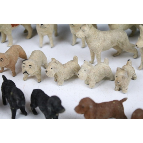 365 - Vintage C 1940/50's Barret & Sons lead and felt covered dogs of various breeds (29 in total)