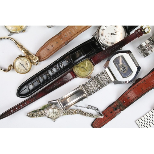 368 - Collection of assorted watches to include Cossak, Rotary, Ingersoll jump hour, 1940's military dial,... 