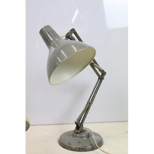 391 - Two retro anglepoise work lamps to include Thousand And One Lamps Ltd (in grey) and a Herbert Terry ... 