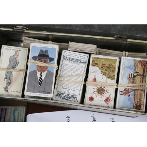 500 - Large collection of cigarette cards within albums, full & part sets, plus a tin of odds, the lot inc... 