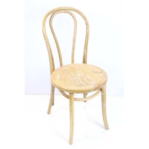 763 - Set of three Bentwood type hoop back dining chairs, 92cm high x 42cm wide x 43cm deep