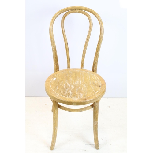 763 - Set of three Bentwood type hoop back dining chairs, 92cm high x 42cm wide x 43cm deep