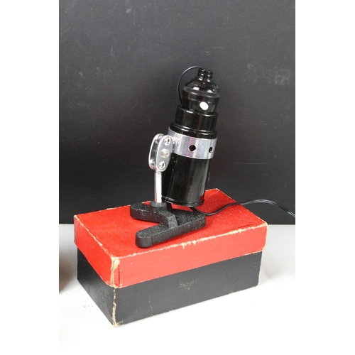 427 - Childs microscope together with a light and a collection of glass microscope sample slides (the spec... 