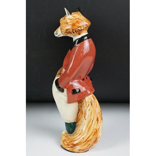 13 - Rye Cinque Ports Pottery figure of a fox in red hunting coat, signed marks CPP Rye and artist's init... 