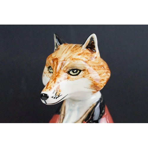 13 - Rye Cinque Ports Pottery figure of a fox in red hunting coat, signed marks CPP Rye and artist's init... 