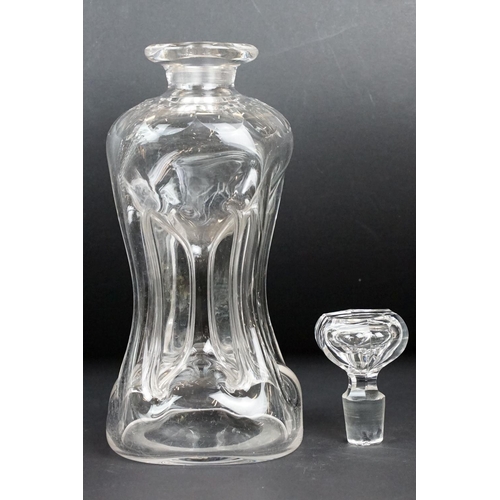 22 - Cut glass claret jug, with silver mounts, hallmarked London, 1903, 22cm high, a cut glass decanter w... 