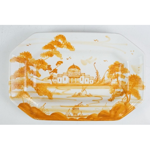 25 - Isis Pottery, Oxford tureen and cover, hand painted in the saffron palette, 25cm long and an Isis Po... 