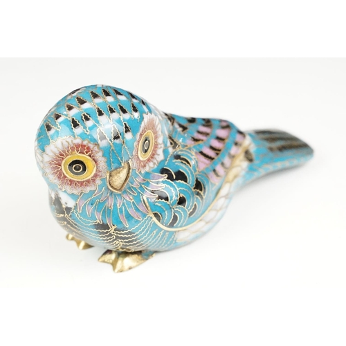 32 - Royal Crown Derby model of a Tawny owl with gold stopper, 9cm high, a Royal Copenhagen model of an o... 