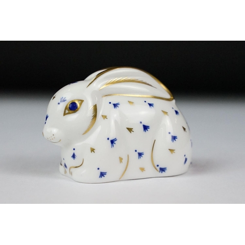 36 - Three Royal Crown Derby paperweights to include Penguin, Harvest Mouse & Baby Rabbit. Tallest approx... 