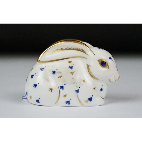 36 - Three Royal Crown Derby paperweights to include Penguin, Harvest Mouse & Baby Rabbit. Tallest approx... 