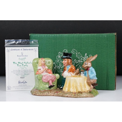 37 - Beswick 'The Mad Hatter's Tea Party' porcelain figure group, LC 1, ltd edn no. 227/1998, with CoA, b... 