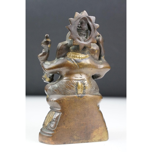 123 - Two bronze models of Hindu god Ganesh, tallest approx 15.5cm