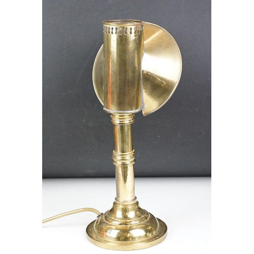 142 - Reproduction brass lacquered White Star Line table lamp, approx 36cm tall