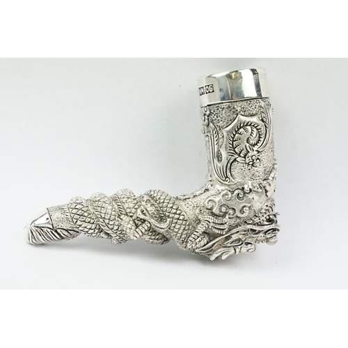 201 - Walking cane handle in the form of a dragon and snake