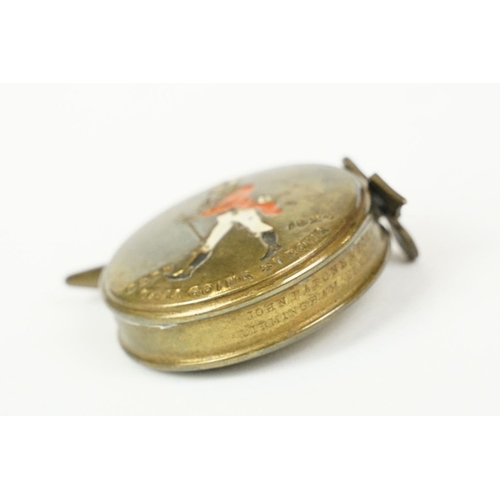 205 - Early 20th century ' Johnnie Walker ' Whiskey Enamelled Bowls Tape Measure marked ' born 1820, still... 