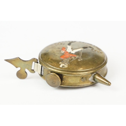 205 - Early 20th century ' Johnnie Walker ' Whiskey Enamelled Bowls Tape Measure marked ' born 1820, still... 