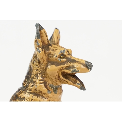 206 - Austrian style Cold Painted Model of a Seated Alsatian / German Shepherd Dog, 3