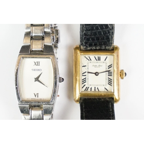 213 - Leuba Louis, Geneve, Lady's tank wristwatch. No 6784 and other wristwatches including one signed Car... 