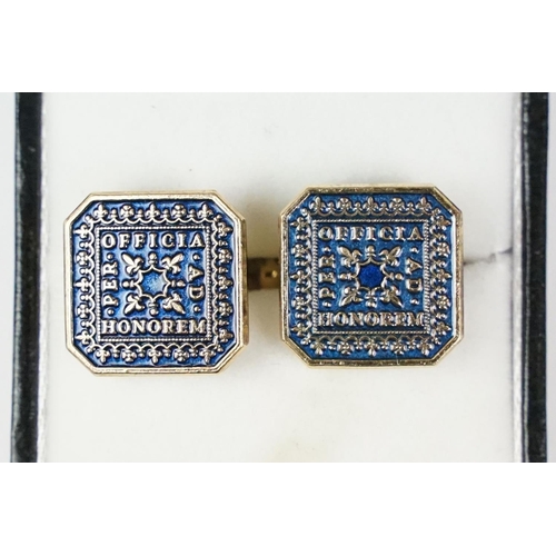 228 - Gilt silver masonic cufflinks