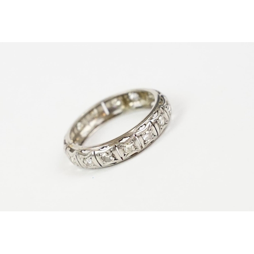 231 - White gold vintage diamond full eternity ring