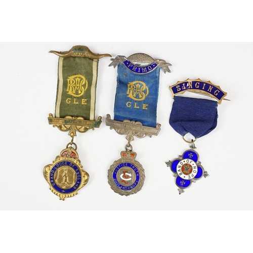 243 - A small collection of R.A.O.B. medals / jewels to include silver examples.