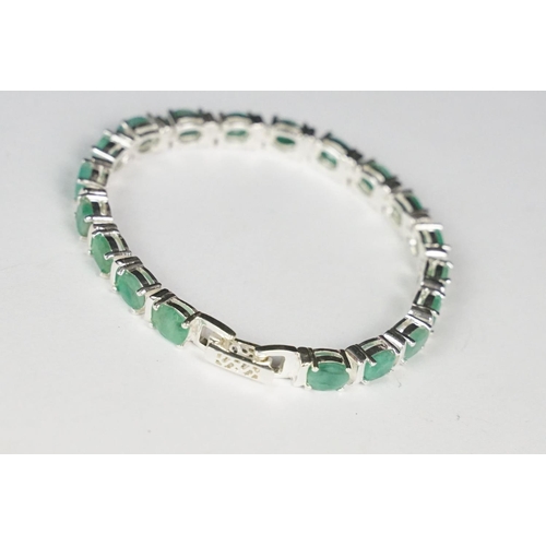 269 - Silver emerald line bracelet