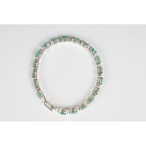 269 - Silver emerald line bracelet