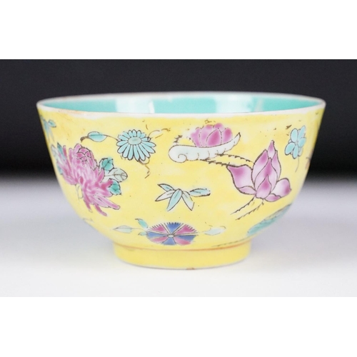 38 - Group of Chinese collectables to include a Famille Jaune bowl with floral decoration (9.5cm diameter... 