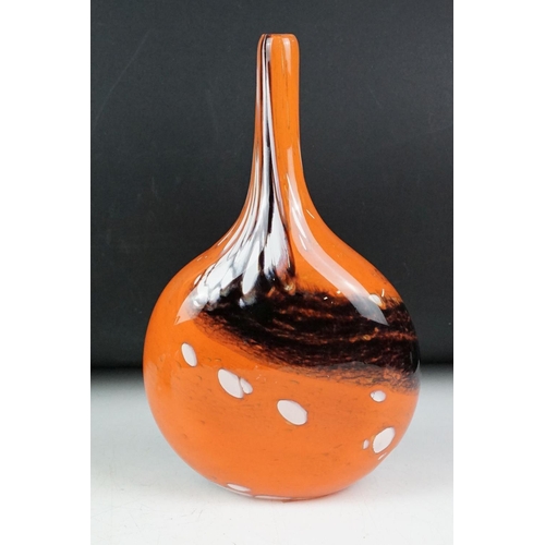 39 - Phoenician Glassblowers of Malta glass vase of flattened bottle form (approx 28cm tall, label to bas... 