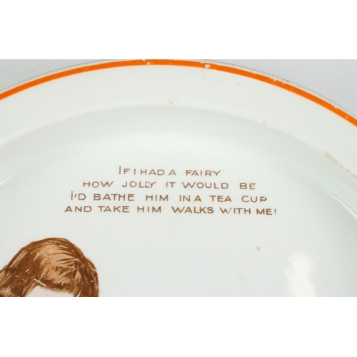 42 - Mabel Lucie Atwell baby's Plate / bowl by Shelley ' If I had a fairy .....', 21cm diameter